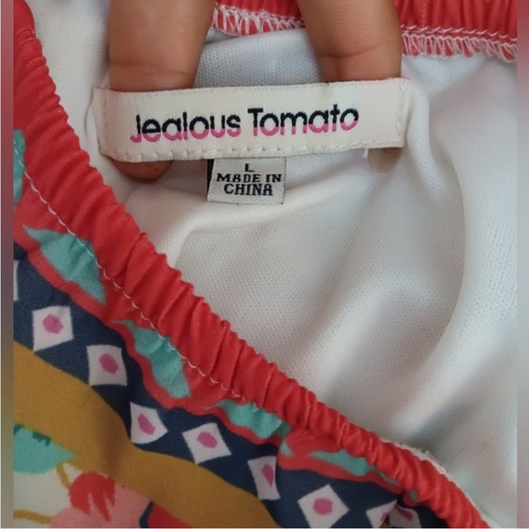 Jealous Tomato Pink and Orange Off-Shoulder Sundress - Picture 4 of 5